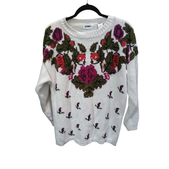 Vintage Gitano Sweater Size L 90's Y2K Ivory - Picture 1 of 7